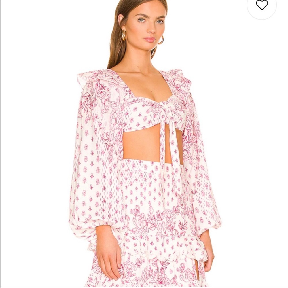 NWT HEMANT & NANDIT Maxi Skirt and Crop Top Set XS